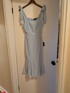 Lulu's light blue polkadot dress NWT Size Small